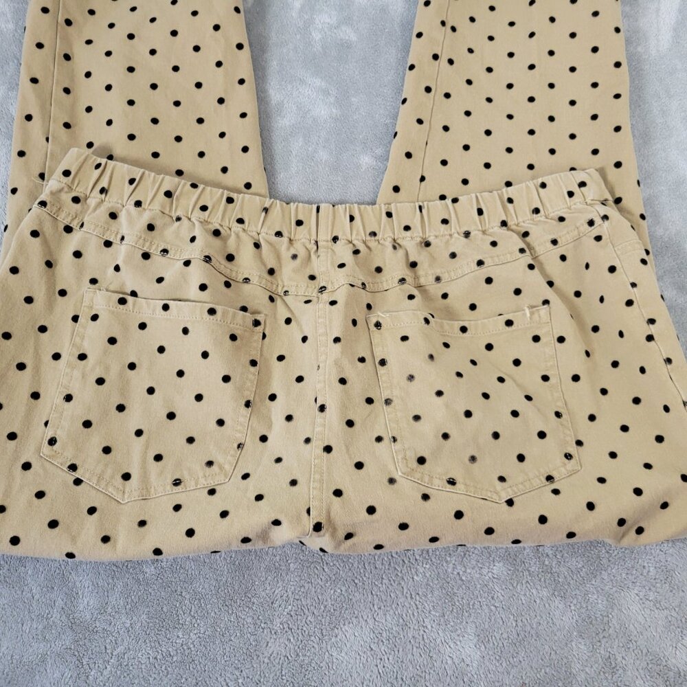 Isaac Mizrahi Live Womens 18WP Plus Capri Pants Tan White Polka Dot GEO28E - Picture 6 of 11